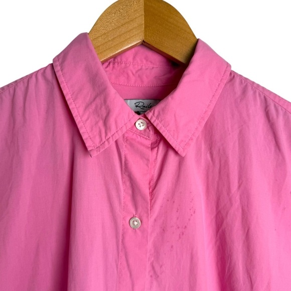 Rails JoJo Hot Pink Oversized Button Down Blouse Women’s XS Cuffed Short Sleeve - Picture 8 of 12